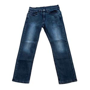 LEVIS 514 Mens Size 32 Cotton Blend Dark Denim Straight Blue Jeans 29" Inseam